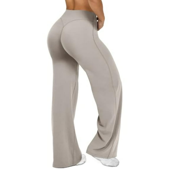 Wide Leg Pants For Womens High Waist Straight Leg Yoga Pants Loose Stretch Gym Workout Sweatpants Casual Lounge Butt Lifting Bottoms