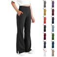thumbnail image 1 of Wide Leg Pants Girls High Waisted Girls Flare Leggings Girls Black Uniform Pants Cute Pants for Girls 6-15 Years, 1 of 4