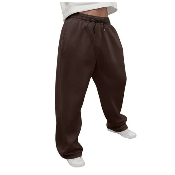 Wide Leg Pants Men Black Baggy Sweatpants Men Men's Baggy Sweatpants Wide Leg Lounge Sweat Pants with Pockets