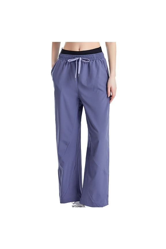 Wide Leg Pants With Pocket For Women Casual Loose Straight Sleeve Hanging Feeling,Lady Workout Leggings Female Soft Lounge Anti-mosquito Running Pants For Women