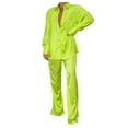 thumbnail image 1 of Women Trousers Satin Sets 2 Piece Outfits Casual Long Sleeve Button Down Shirt Outfits Streetwear Pajamas Set, 1 of 6