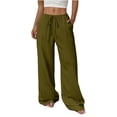 thumbnail image 1 of Wide Leg Pants Woman Casual Flowy Palazzo Trousers High Waisted Office Work Pants with Pockets, 1 of 6