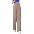 thumbnail image 1 of Wide Leg Pants Woman Drawstring Pajamas Lounge Pants Loose Comfy Sleepwear Casual Yoga Khaki XL, 1 of 6
