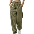thumbnail image 1 of Wide Leg Pants Woman Fashi0n Casual Solid Elastic Waist Trousers Long Straight Pants Jogger Sweatpants Women, 1 of 6