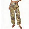 thumbnail image 1 of Wide Leg Pants Woman Flowy Palazzo Drawstring Elastic Waist Trousers with Pockets Casual Lounge, S, 1 of 5