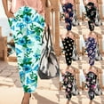 thumbnail image 1 of Wide Leg Pants Woman Loose Classic Style Floral Cropped Trousers with Pockets Grey Casual Yoga Pant S, 1 of 6