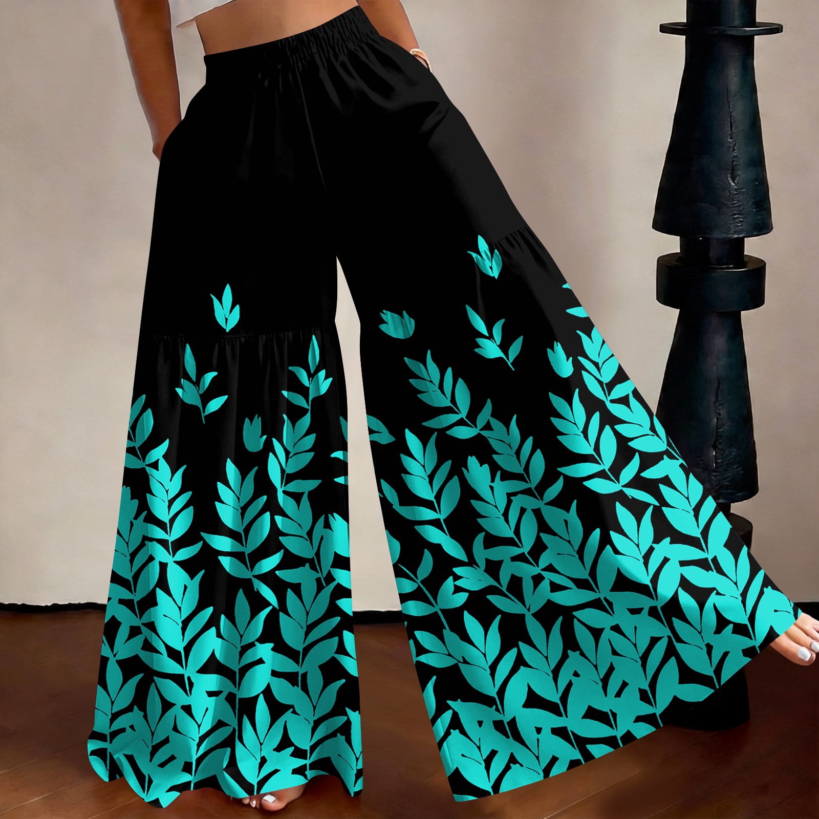 Wide Leg Pants Woman Palazzo Pants Cropped Spring Summer Vacation ...