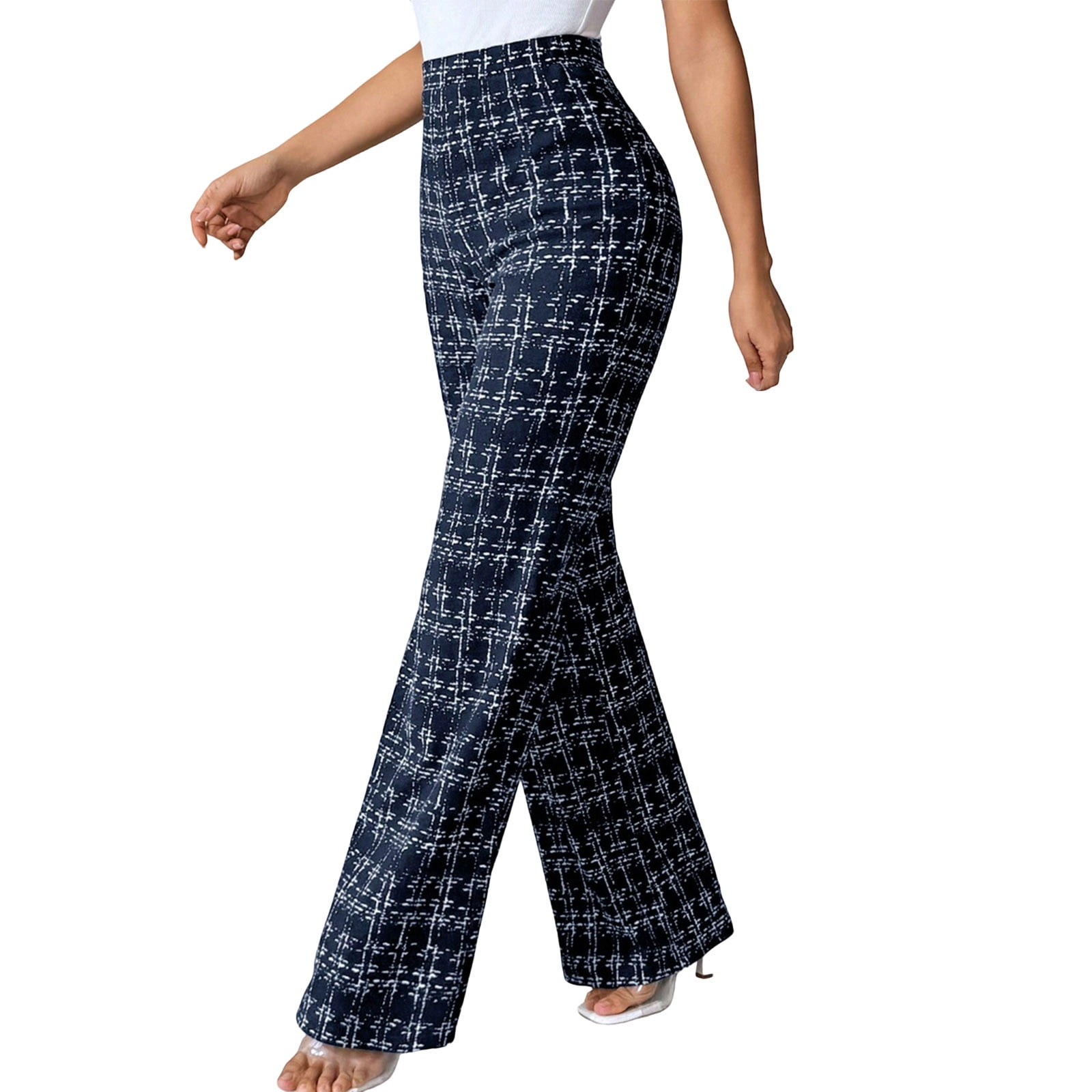 knee length dresses for ladies Two-Pocket Dress Pant | Bootcut (Burgundy Plaid) main image 1