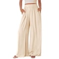 thumbnail image 1 of Wide Leg Pants Woman Spring Pockets Loose Flowy Trousers Lounge Palazzo Pant Vacation Clothes XL, 1 of 10