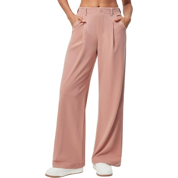 Wide Leg Pants Woman Stretchy Work Dress Pants Women Pull on Business Casual Slacks Trousers Fall Outfits