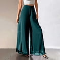 thumbnail image 1 of Wide Leg Pants Woman Women's Chiffon Wide Leg Trousers High Elastic Waist Casual Business Trousers, 1 of 5