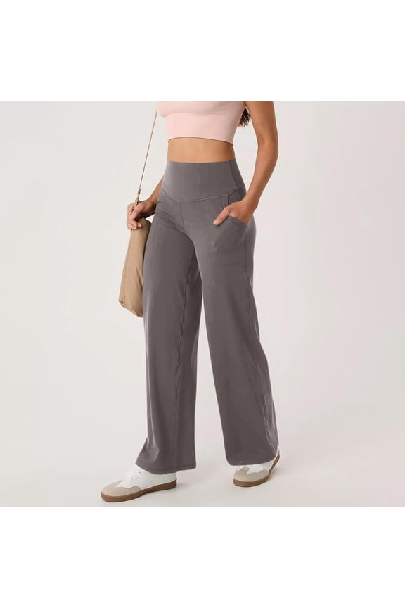 Wide Leg Pants Woman Yoga Pants with Pockets Stretch Loose Casual Sweatpants Petite/Regular/Tall Womens Casual Pants Petite Casual Romper Pants for Women Womens Pants Casual Short High Waist