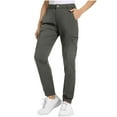 thumbnail image 1 of Wide Leg Pants for Women Business Casual New Cargo Pants for Women Lightweight Hiking Pants with Pockets High Waisted Outdoor Casual Comfy Trousers Dark Gray XXL, 1 of 7