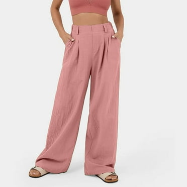 Wide Leg Pants for Women Clearance High Waist Elastic Summer Womens Dress Pants Lightweight with Pockets Casual Women Work Pants Warehouse Clearance Of Sale