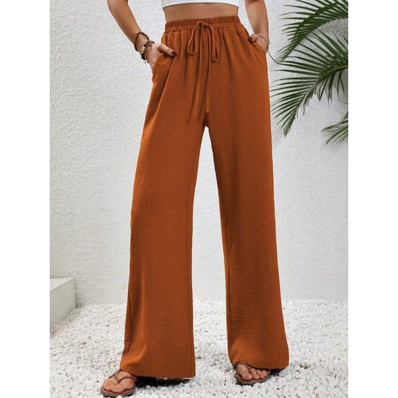 Wide Leg Pants Women Flowy High Waist Wide Leg Palazzo Pants for Women Casual Pants with Pockets Pleated Pants Summer Pants Cotton Linen Fluid