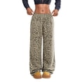 thumbnail image 1 of Wide Leg Pants Women Plus Size High Elastic Waisted Leopard Print Stretch Palazzo Trousers with Pockets Lightweight Comfy Lounge Pants, 1 of 4