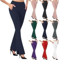 Wide Leg Pants for Women Sports Casual Solid-Color Loose And Tight Waist Button Side Pocket Tight with Slit Cuffs Yoga Lounge Sweatpants Dark Blue S-2XL