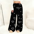 thumbnail image 1 of Wide Leg Pants Women Sweatpants Women's Casual Solid Color Drawstring Elastic Waist Sweatpants Side Pockets Black XXL, 1 of 7
