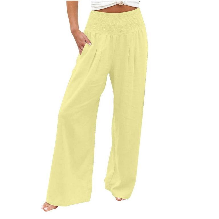 Wide Leg Pants for Women, Women'S Elastic High Waist Solid Color Casual  Loose Long Pants with Pockets Items Under 10 Dollars Items Under 20 Dollars  #4 