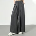 thumbnail image 1 of Wide Leg Pants for Women Xunlbb Women's High Waisted Pants Fashion Womens Casual Solid Color Elastic Loose Pants Straight Wide Leg Trousers With Pocket, M-2XL, 1 of 5