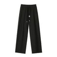 thumbnail image 1 of Wide Leg Pants for Men Big and Tall with Pockets Plus Size Relaxed Drawstring Elastic Waist Casual Solid Comfort Loungewear Outdoor Athletic Trousers, 1 of 4