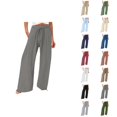 thumbnail image 1 of Wide Leg Pants for Women 2025 Lightweight Elastic Waist Drawstring Loose Fit Casual Pants with Pockets Trousers, 1 of 6