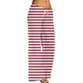 thumbnail image 1 of Wide Leg Pants for Women, Audhol Women's Casual Loose Wide Leg Pants with Pockets Palazzo Pants for Women Watermelon Red XL, 1 of 9