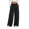thumbnail image 1 of Wide Leg Pants for Women Baeitkot Comfortable Pull On Style Trousers with Side Pockets for Home and Outing Black L, 1 of 9