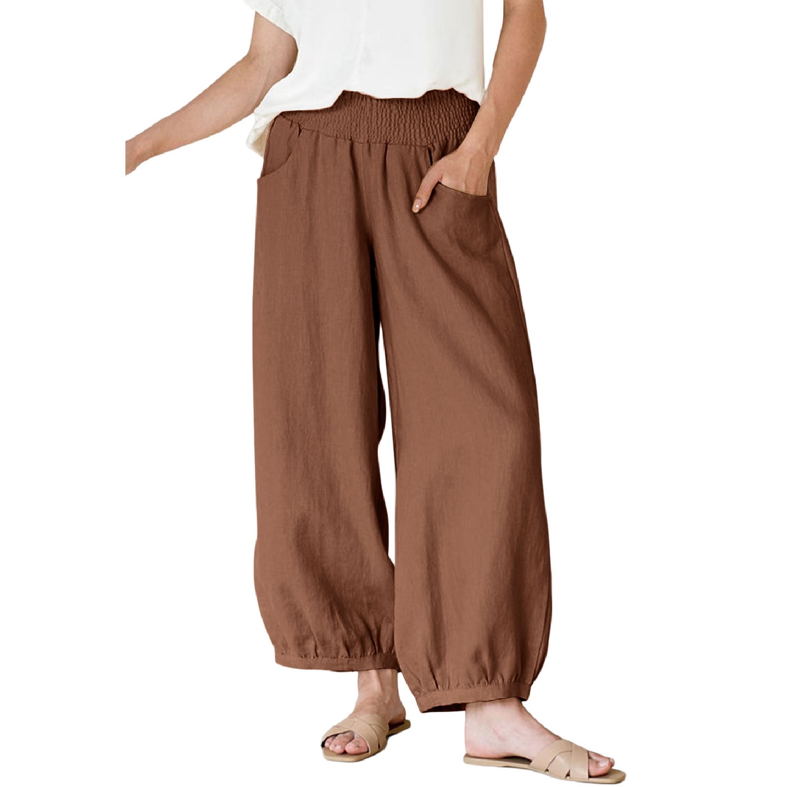 Wide Leg Pants for Women Boho Flowy Palazoo Dressy Lightweight Work ...