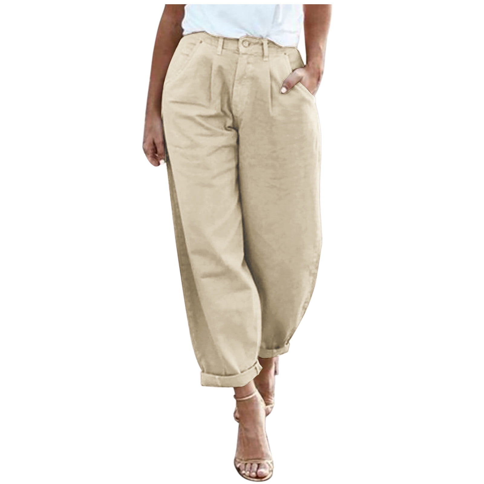 Wide Leg Pants for Women Casual High Waisted Cropped Pants