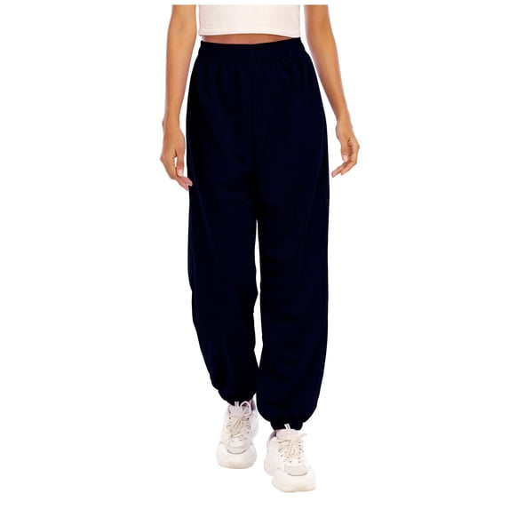 Wide Leg Pants for Women Casual New Women's Fall Casual Baggy Sweatpants Fashion High Waisted Joggers Pants Athletic Trousers with Pockets Navy XXL