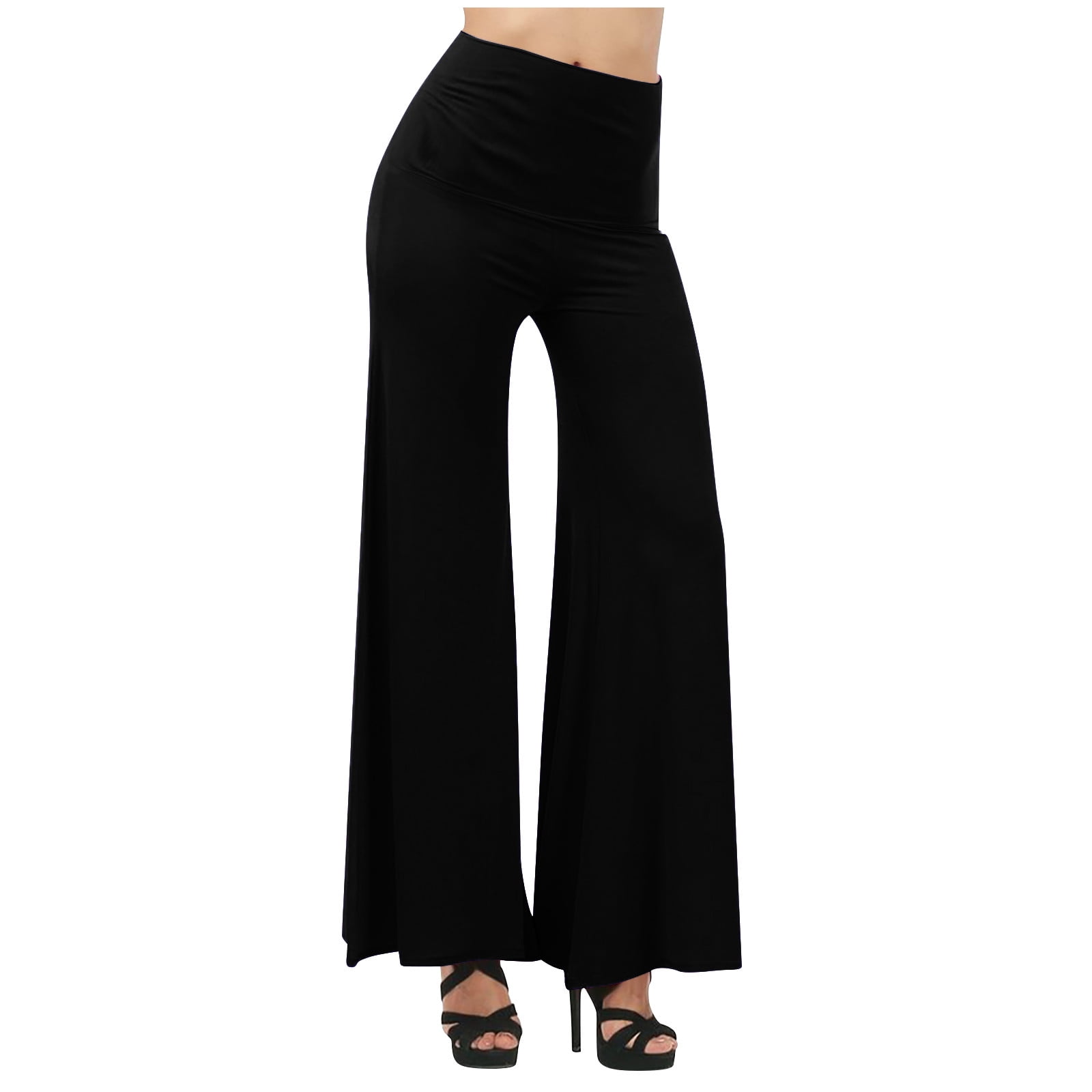 Flare Leggings for Women Classic High Waisted Solid Color Yoga