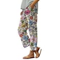 thumbnail image 1 of Wide Leg Pants for Women Floral Print Pocketed Loose Sweatpants Women Pink 5XL, 1 of 3