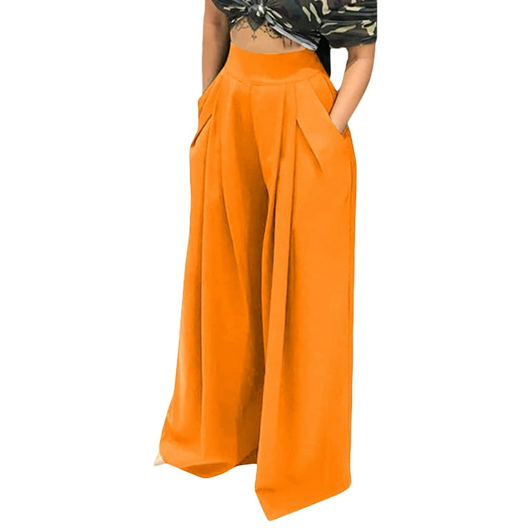 Women's Wide Leg Pants Work Business Casual Loose High Waisted Dress  Trousers