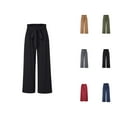 thumbnail image 1 of Wide Leg Pants for Women High Waisted Palazzo Tied Belt Baggy Flowy Summer Casual Beach Pants with Pockets, 1 of 7