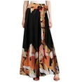 thumbnail image 1 of Wide Leg Pants for Women Plus Size S-5XL Art Floral Print Dressy Casual Baggy Trousers Tie Belted Palazzo Pants, 1 of 6