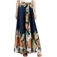 thumbnail image 1 of Wide Leg Pants for Women Plus Size S-5XL Art Floral Print Dressy Casual Baggy Trousers Tie Belted Palazzo Pants, 1 of 6