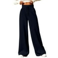 thumbnail image 1 of Wide Leg Pants for Women Solid Color Casual Loose Casual Straight Leg Pants Long Pants, 1 of 8