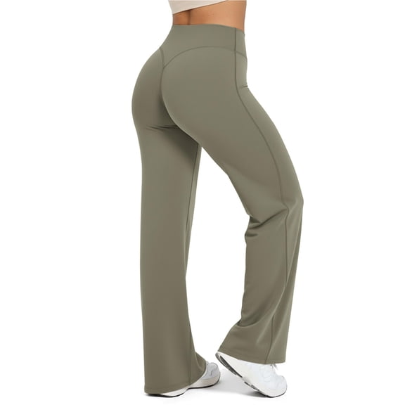 Wide Leg Pants for Women Striangt Leg Pants High Waist Stretch Loose Casual Lounge Gym Workout Sweatpants Fit Height 5'2''-5'5''