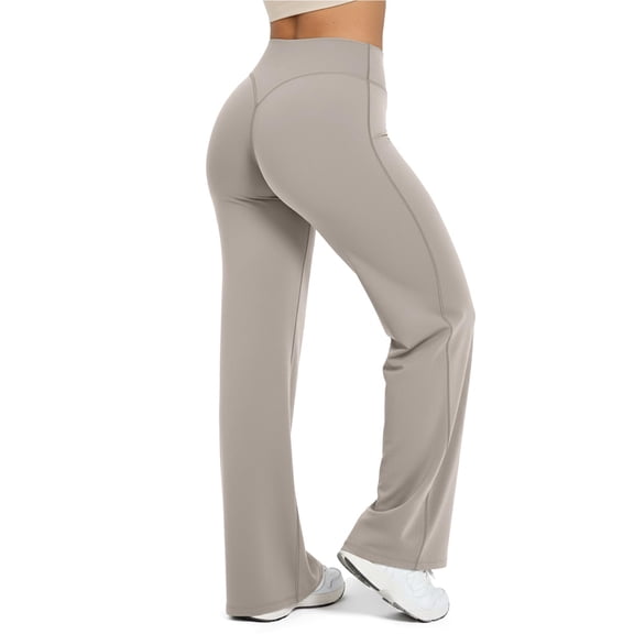Wide Leg Pants for Women Striangt Leg Pants High Waist Stretch Loose Casual Lounge Gym Workout Sweatpants Fit Height 5'2''-5'5''