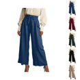thumbnail image 1 of Wide Leg Pants for Women Summer Elastic High Waist Loose Casual Lightweight Flowy Palazzo Pants Beach Trousers, 1 of 6