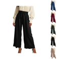 thumbnail image 1 of Wide Leg Pants for Women Summer Elastic High Waist Loose Casual Lightweight Flowy Palazzo Pants Beach Trousers, 1 of 6