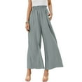 thumbnail image 1 of Wide Leg Pants for Women Summer Oversized Linen Lounge Pants Loose Comfy Wide Sweatpants Beach Trousers, 1 of 4