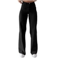 thumbnail image 1 of Wide Leg Pants for Women Yoga Pants for Workout Running Fashion Women Summer Casual Loose Solid Trousers Pockets Long Pants Black M, 1 of 8