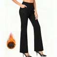 thumbnail image 1 of Wide Leg Pants for Women, Yoga Pants with Pockets High Waist Casual Straight Dress Pants Petite/Tall/Regular Black L, 1 of 7