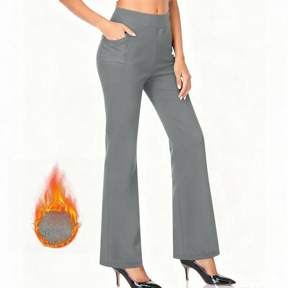 Wide Leg Pants for Women, Yoga Pants with Pockets High Waist Casual Straight Dress Pants Petite/Tall/Regular Gray XL