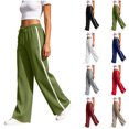 thumbnail image 1 of Wide Leg Pants for Women Zaewscy Fashion Women Casual High Waist Loose Straight Solid Pants Suit Wide Leg Pants Army Green L, 1 of 6