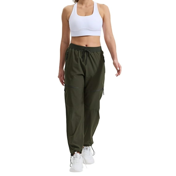 Women's Hiking Cargo Pants Quick Dry Outdoor Camping Capris Water Resistant with Zipper Pockets