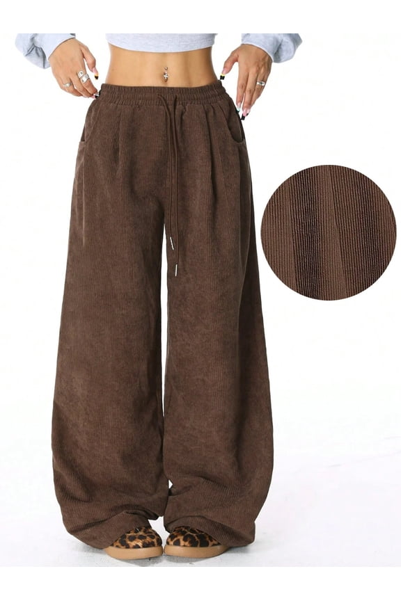 Wide-Leg Pants with Drawstring Waist