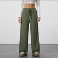 thumbnail image 1 of Wide Leg Ribbed Knit Lounge Pants for Women High Waisted Drawstring Palazzo Trousers Flowy Loose Sleep Bottoms Relaxed Homewear, 1 of 7